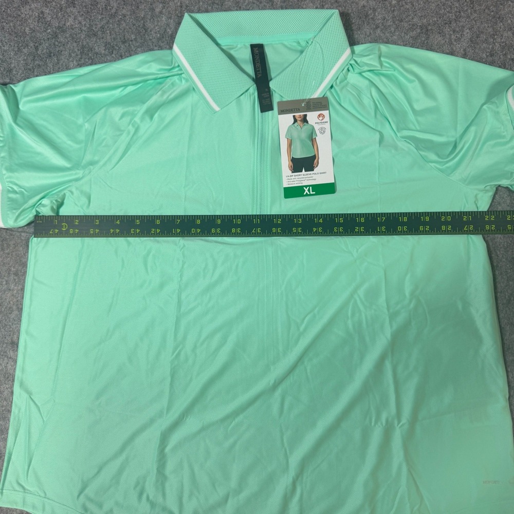 Mondetta Womens XL 1/4 Zip Short Sleeve Polo Shirt 2 Pack Mint and Blue - Picture 5 of 10